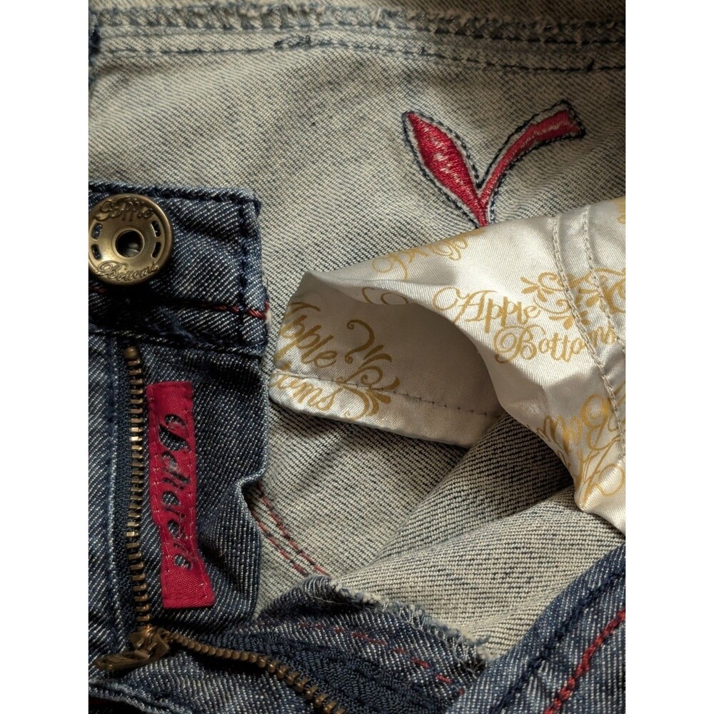 Vintage Y2K Apple Bottoms Jeans Womens 9/10 Low Rise Bootcut Embroidered Pockets - Picture 10 of 16